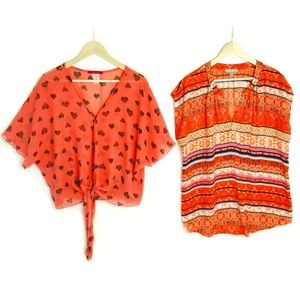 2X Womens Plus Size Shirts Lot of 2